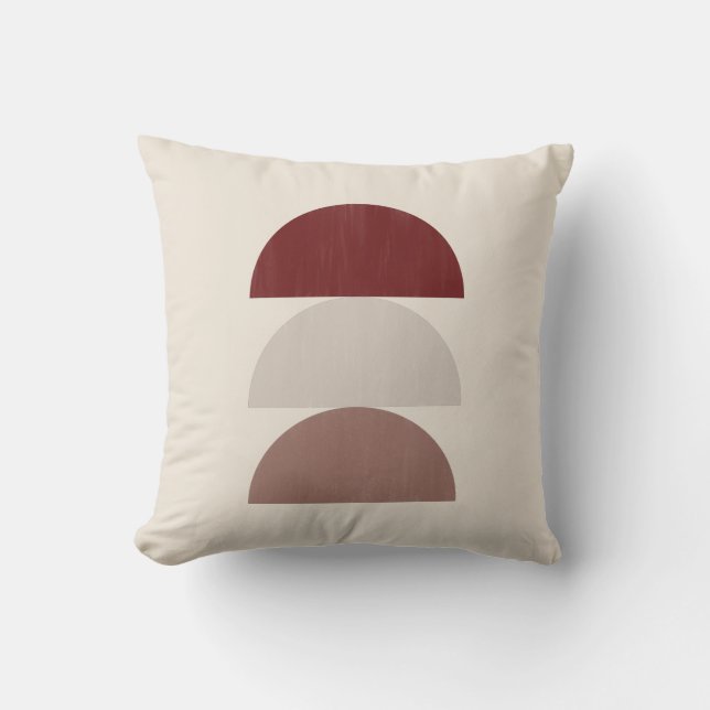 Three Color Painted Crescents 01 Throw Pillow (Front)