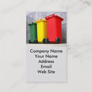 Three Color Trash Cans Business Card
