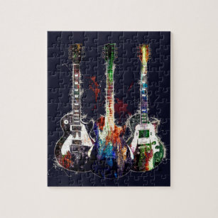 Three colored guitars jigsaw puzzle