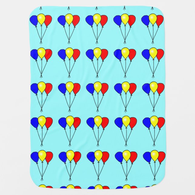 Three Colorful Balloons Baby Blankets (Front)