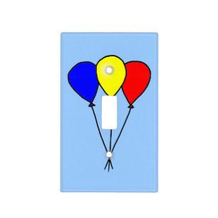 Three colorful balloons light switch covers