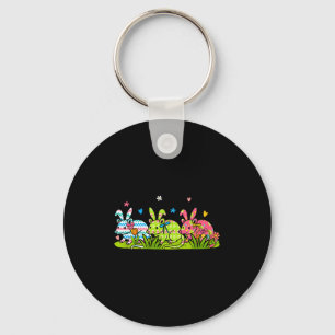 Three Colorful Bunny Ossums Easter Eggs Basket Fam Keychain