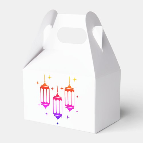 Three Colorful Lanterns With Stars  Favor Boxes