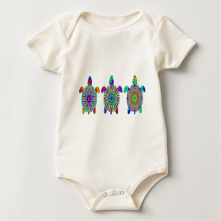Three Colorful Turtles Baby Bodysuit