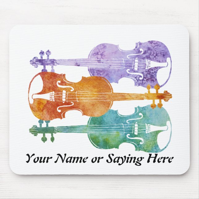 Three Colorful Violins Mouse Pad (Front)