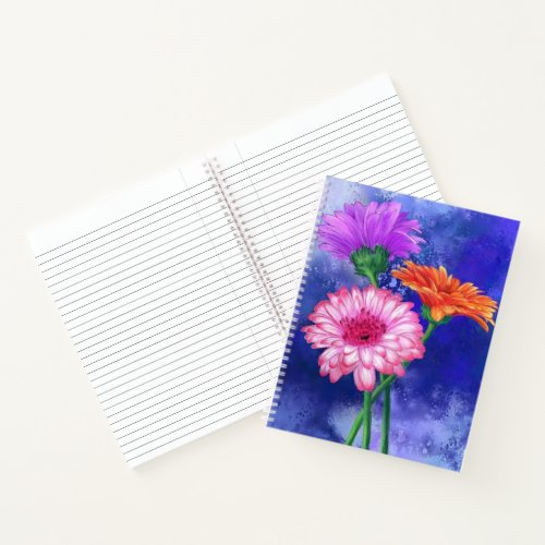 Three Colors Gerberas Notebook Beautiful Flowers