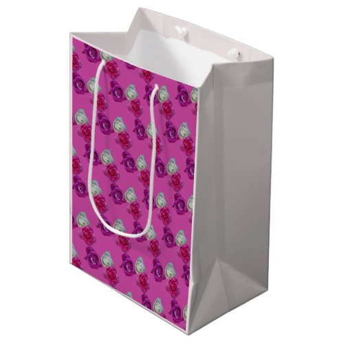 Three Colors Roses Pattern Gift Bag