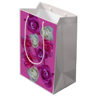 Three Colors Roses Pattern Gift Bag