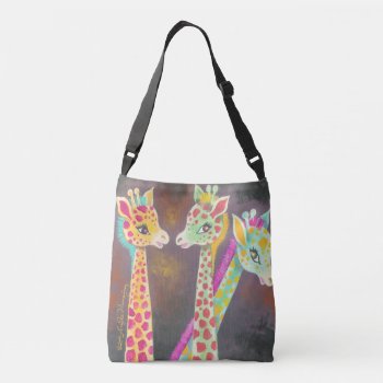 Three Colourful Fun Giraffes Crossbody Bag by ArtsyKidsy at Zazzle