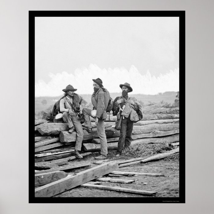 Three Confederate Prisoners at Gettysburg 1863 Print