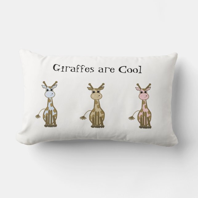 Three Cool Giraffes Lumbar Pillow (Front)