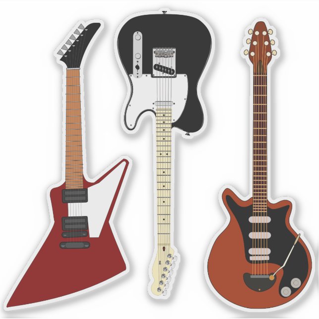 Three Cool Guitars Sticker (Front)
