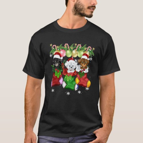 Three Corgi In Sock Christmas Santa X Mas T-Shirt