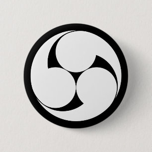Three counterclockwise swirls (Jinuki) Pinback Button