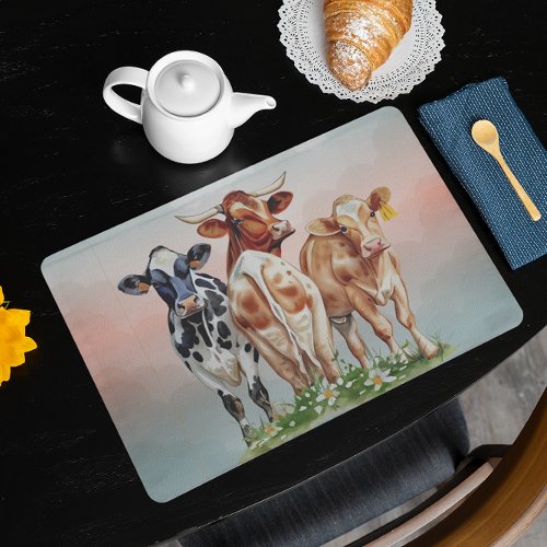 Three Cows Cloth Placemat