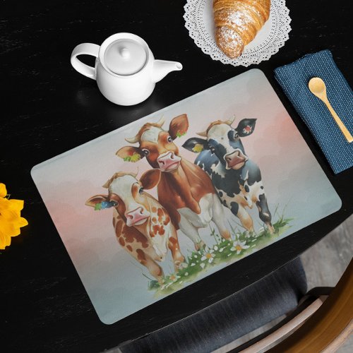 Three Cows Cloth Placemat