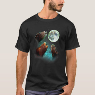 Three Cows Howl At Moon 3 Wolfs Wolves Funny Parod T-Shirt