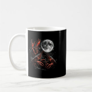 Three Crawfish Moon Galaxy Space Retro Animal Coffee Mug