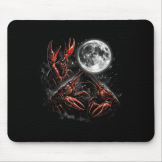 Three Crawfish Moon Galaxy Space Retro Animal Mouse Pad