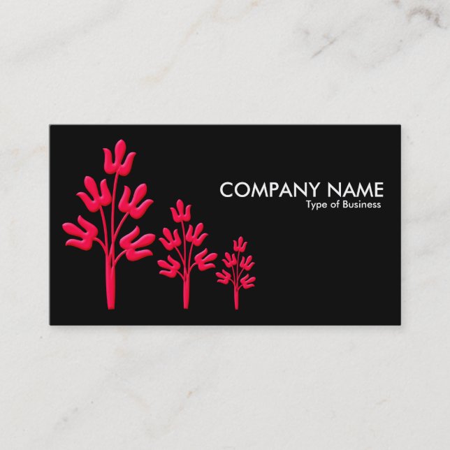 Three Crimson Trees - Black Business Card (Front)