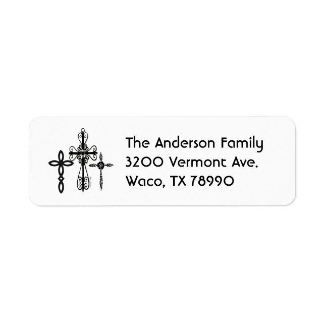 Three Cross Address Label (Front)