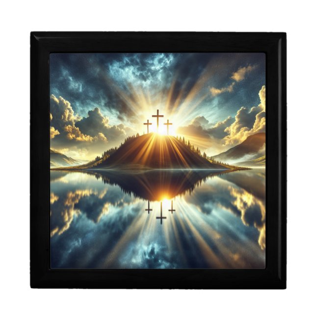 Three Crosses at a Lake  Gift Box (Front)