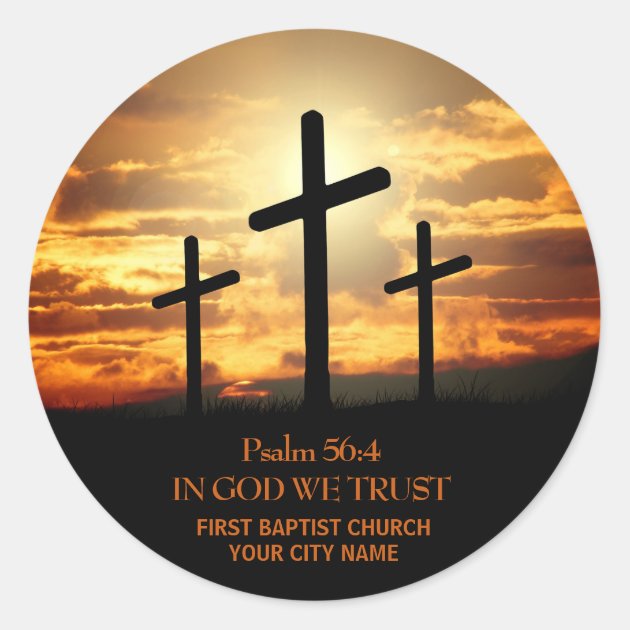 Three Crosses Bible Verse Sticker | Zazzle