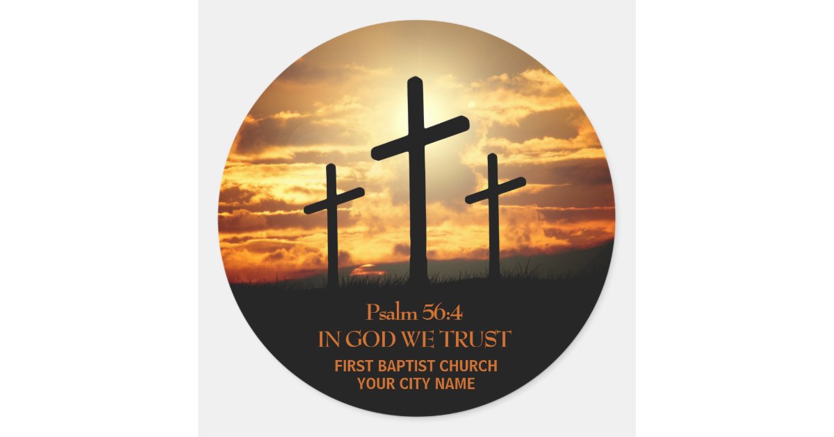 4in x 4in Black and White God Love Cross Sticker Vinyl Christian Car Decal