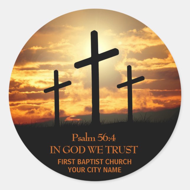 Three Crosses Bible Verse Sticker (Front)