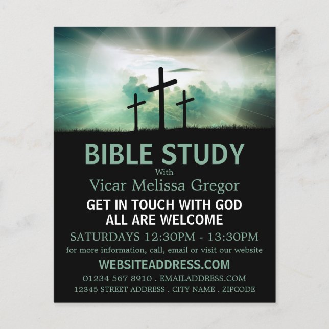 Three Crosses, Christian Bible Class Advertising Flyer (Front)