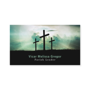 Three Crosses, Christianity, Religious Business Card