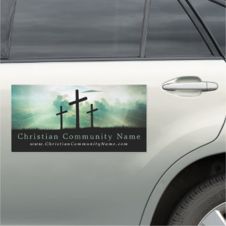 Three Crosses, Christianity, Religious Car Magnet