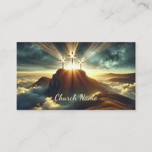 Three Crosses in a Heavenly Landscape Business Card