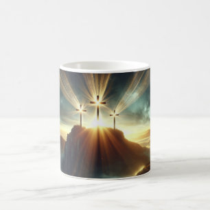 Three Crosses in a Heavenly Landscape Coffee Mug