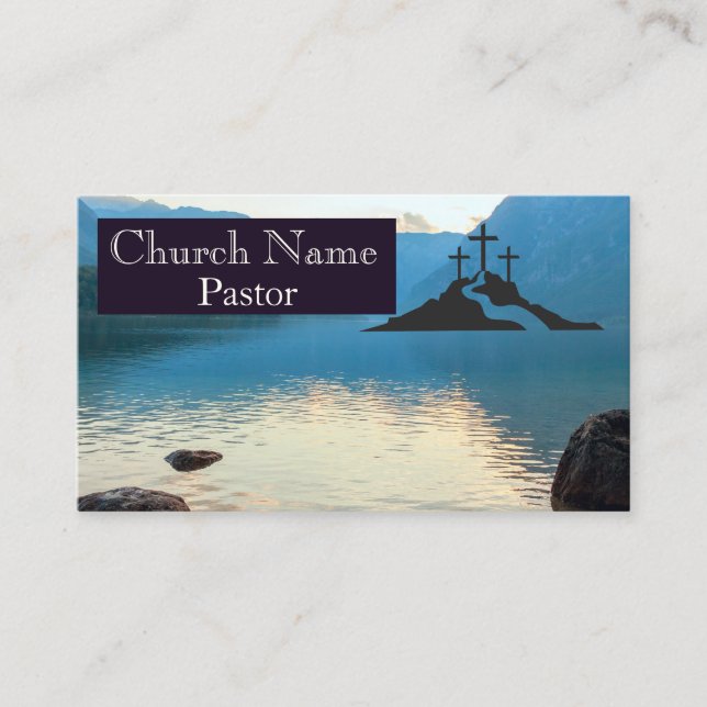 Three Crosses Island Water Church Pastor  Business Card (Front)