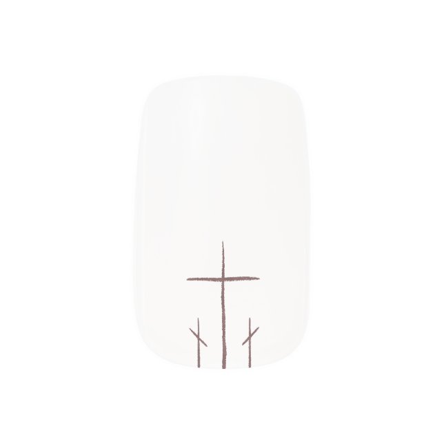 Three Crosses Minx Nail Art (Left Thumb)
