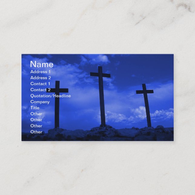 Three Crosses of Jesus Christian business card art (Front)
