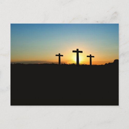 Three Crosses On A Hill Postcard