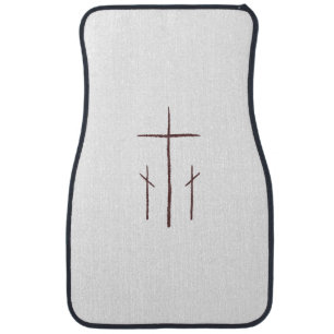 Three Crosses on Calvary Car Floor Mat