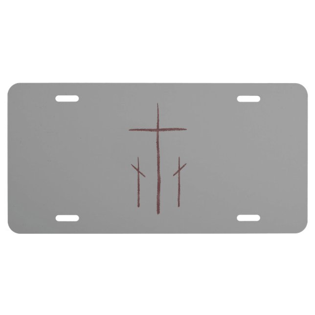 Three Crosses on Calvary License Plate (Front)