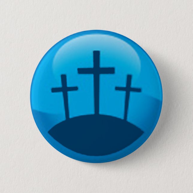 three crosses pinback button (Front)