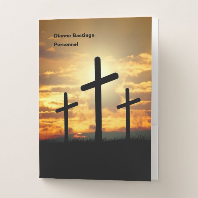 Three Crosses  Pocket Folder (Front)