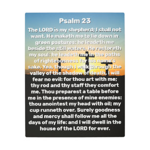 Three Crosses Psalm 23 Sunset Christian Wall Art