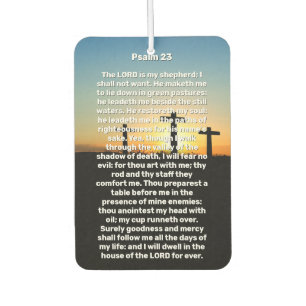 Three Crosses Psalm 23 Sunset Memorial  Air Freshener