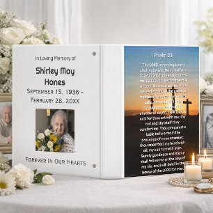 Three Crosses Psalm 23 Sunset Memorial Photo Album 3 Ring Binder