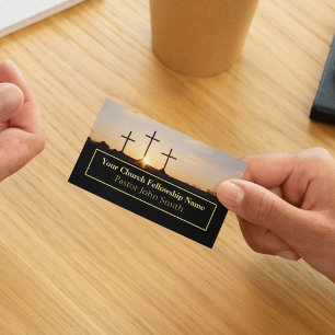 Three Crosses Sunrise Church Pastor Business Cards