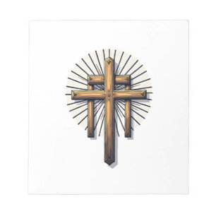 Three Crosses Vintage Engraving Faith Tee (1) Notepad