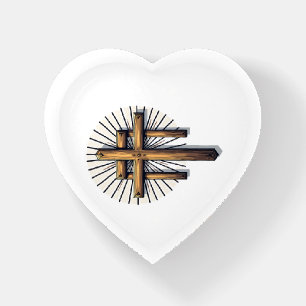 Three Crosses Vintage Engraving Faith Tee (1) Paperweight