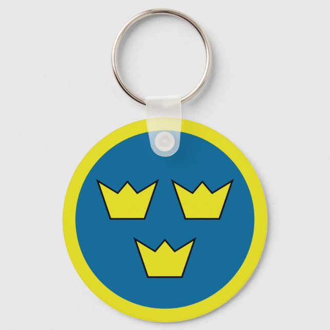 Three Crowns Swedish Insignia Keychain (Front)