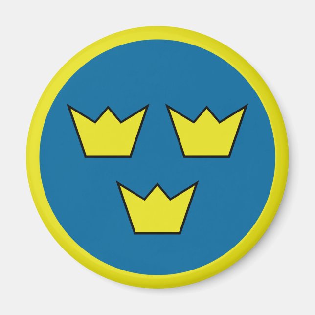Three Crowns Swedish Insignia Magnet (Front)
